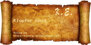 Klopfer Enid névjegykártya